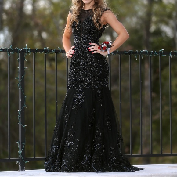 tony bowls long sleeve black dress Tony Bowls Black Pink Gorgeous Custom Pageant Gown National Size 2 4 Long Sleeve